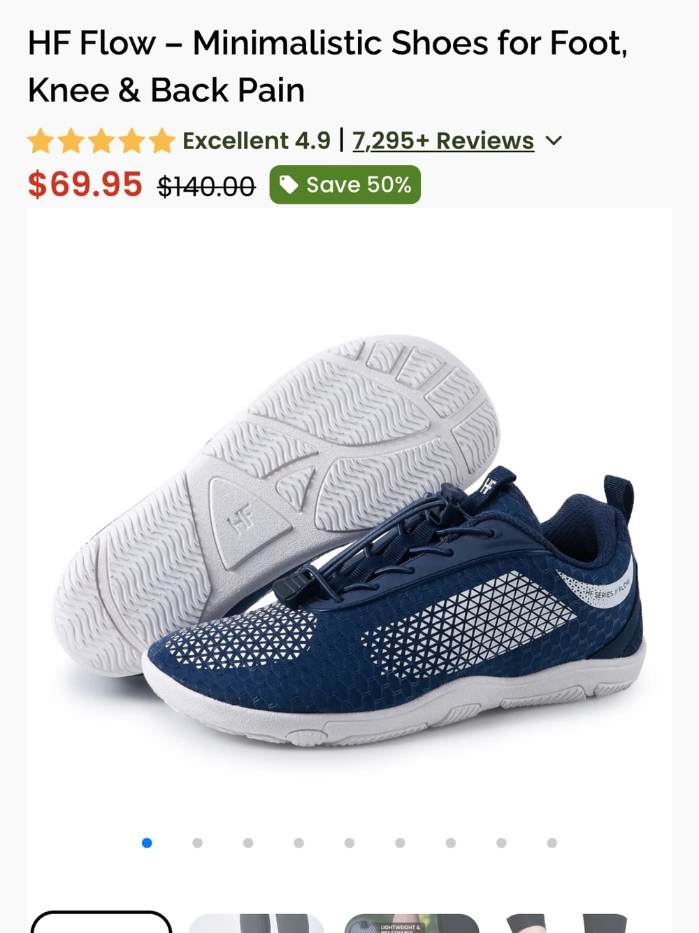 Men’s or Women's Minimalist Athletic Shoes - Navy/White